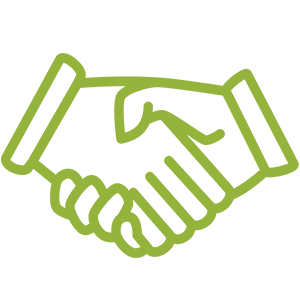shaking hands green icon