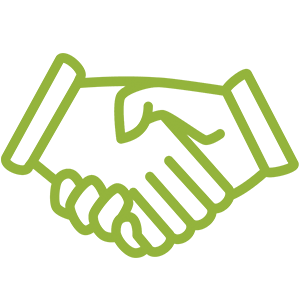 shaking hands green icon