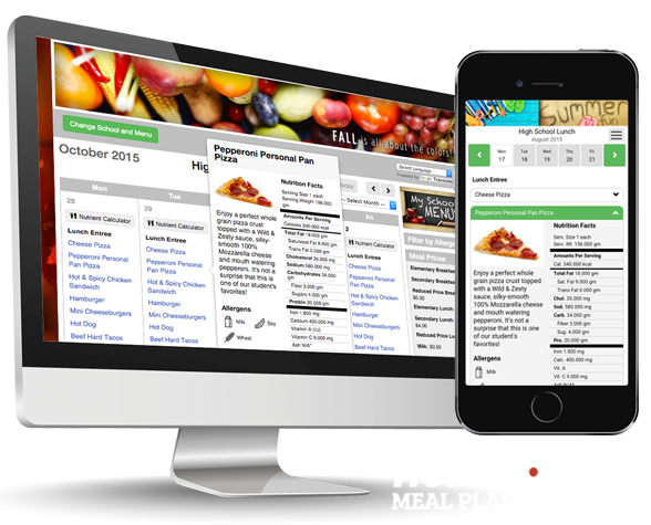 Desktop and mobile device with Health-e Meal Planner screenshots