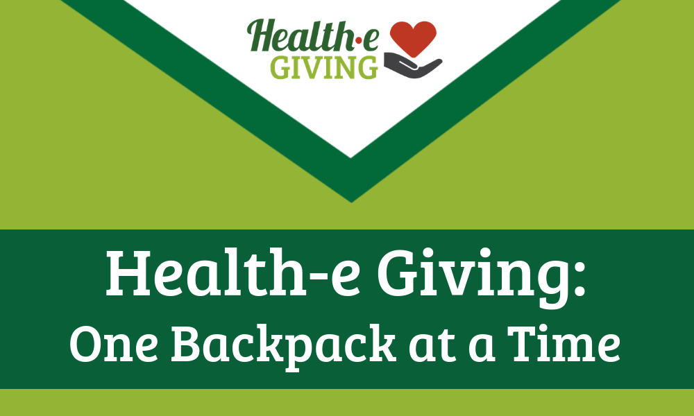 Health-e Giving: 1 backpack at a time