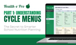 Understanding Cycle Menus Image with a laptop with a compliant menu