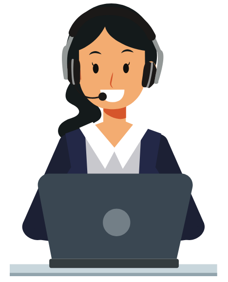 Customer Support Woman with Headset and Laptop