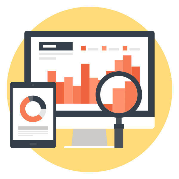 Data Insights Desktop and Tablet Illustration