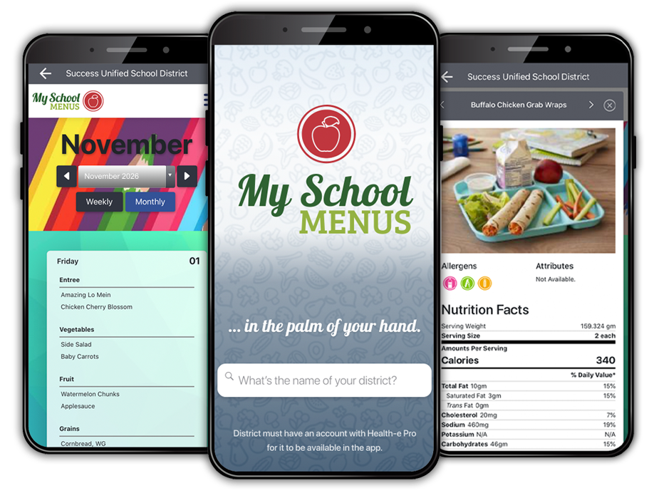 My School Menus Mobile App Devices